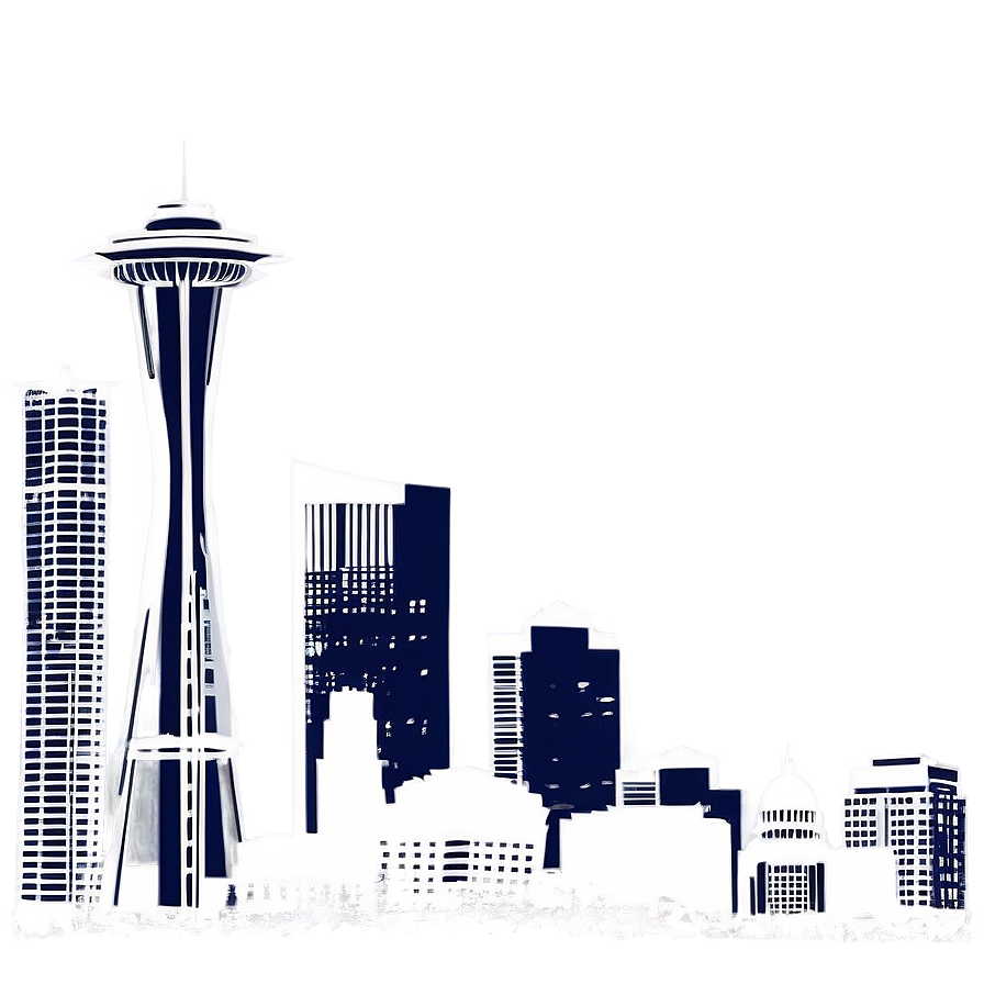 Minimalist Seattle Skyline Design Png Kjh