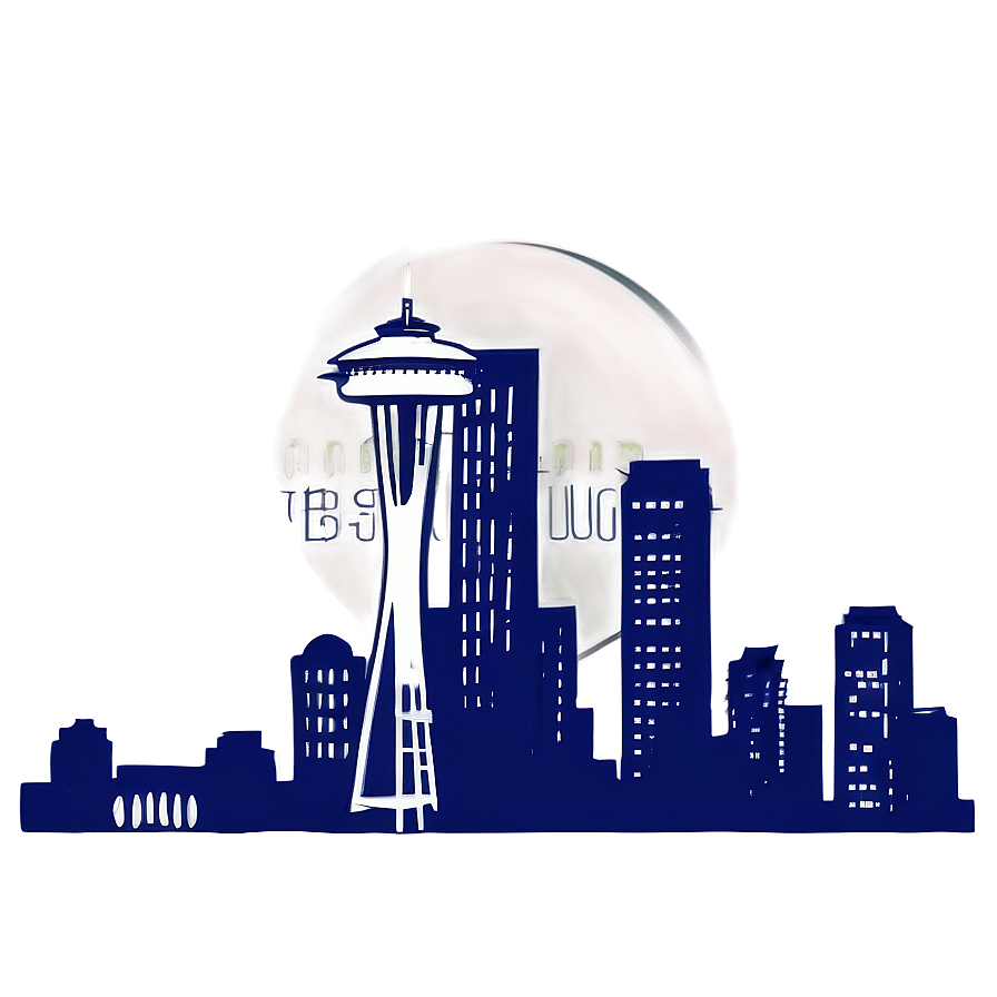 Minimalist Seattle Skyline Design Png Tuq