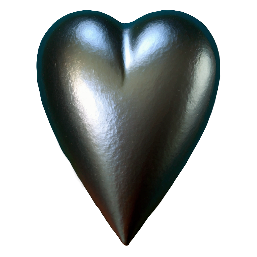 Minimalist Silver Heart Png 06282024