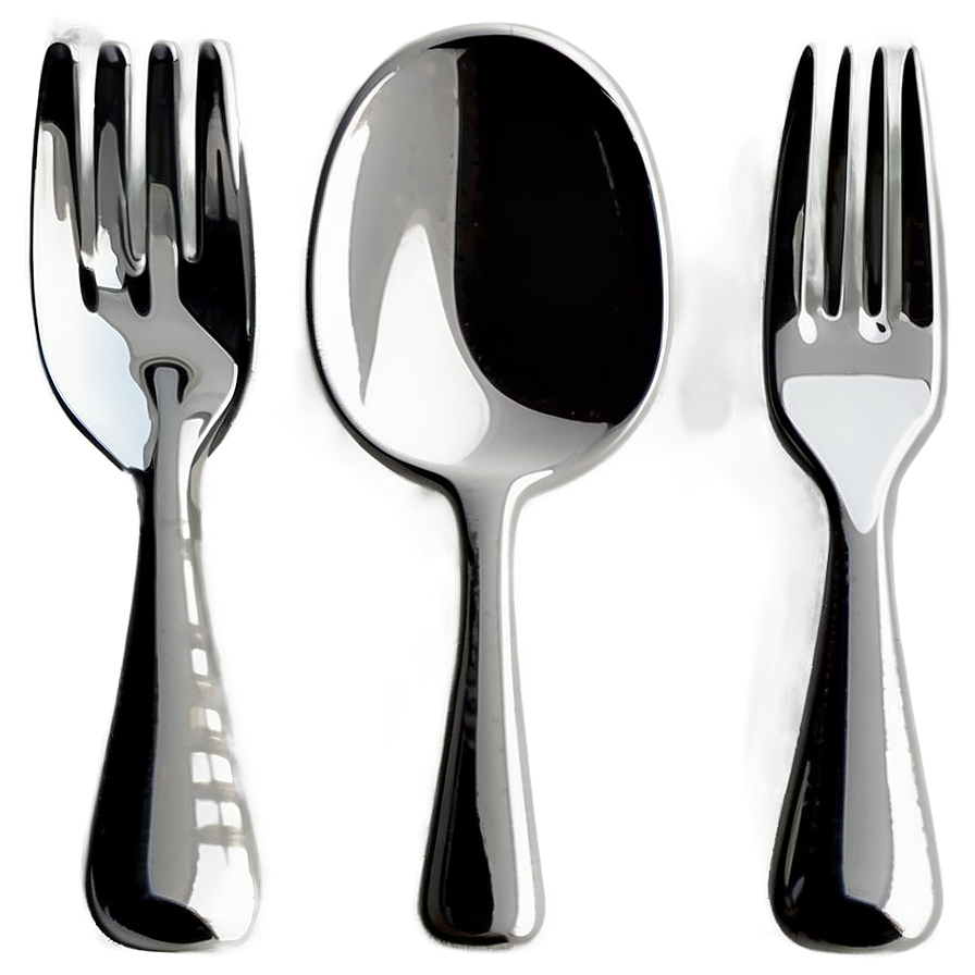 Minimalist Spoon And Fork Png 06292024