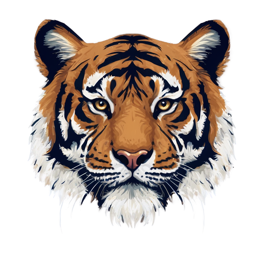 Minimalist Tiger Face Art Png Nnq