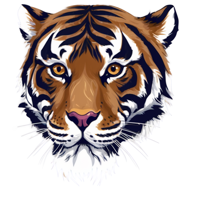 Minimalist Tiger Face Art Png Qgn62