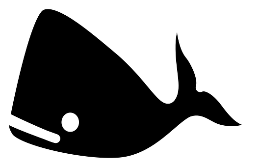 Minimalist Whale Icon Blackand White