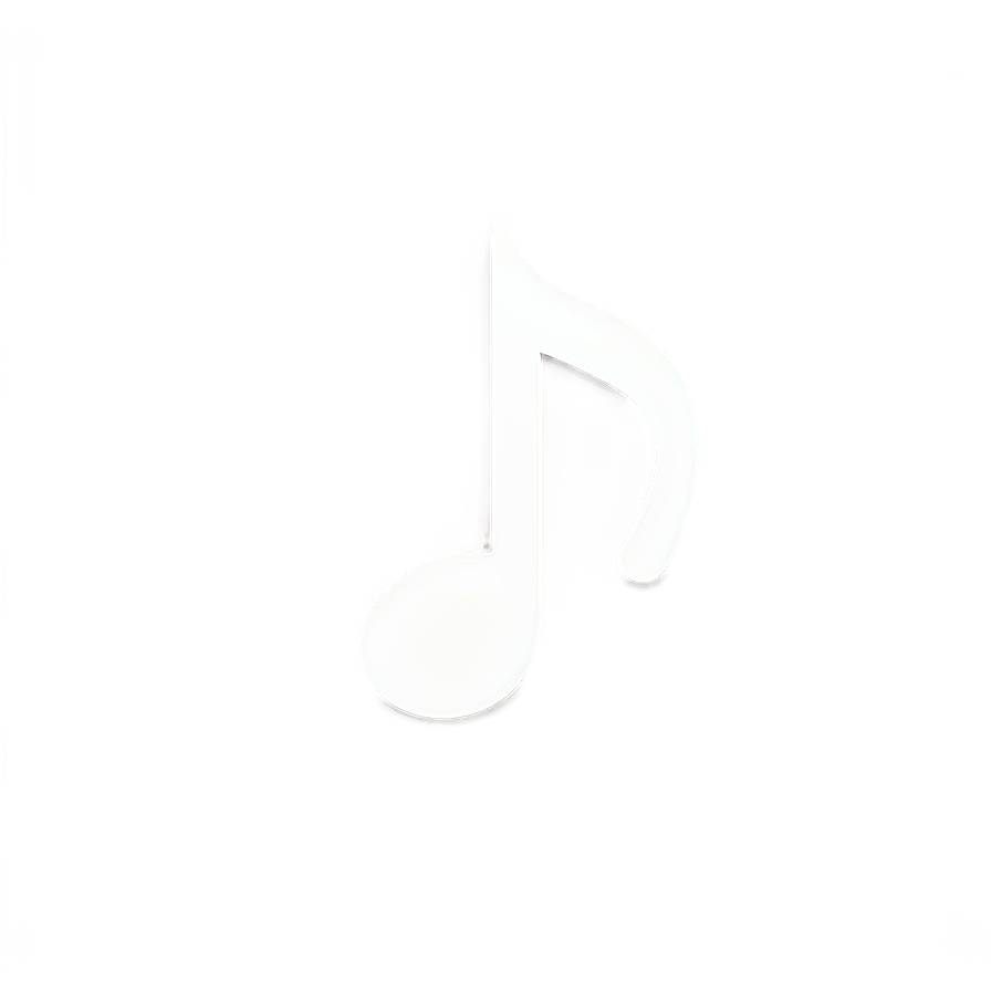 Minimalist White Music Note Png 06212024