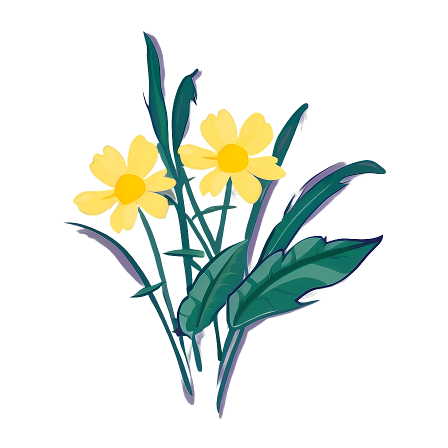 Minimalist Yellow Flowers Png 74