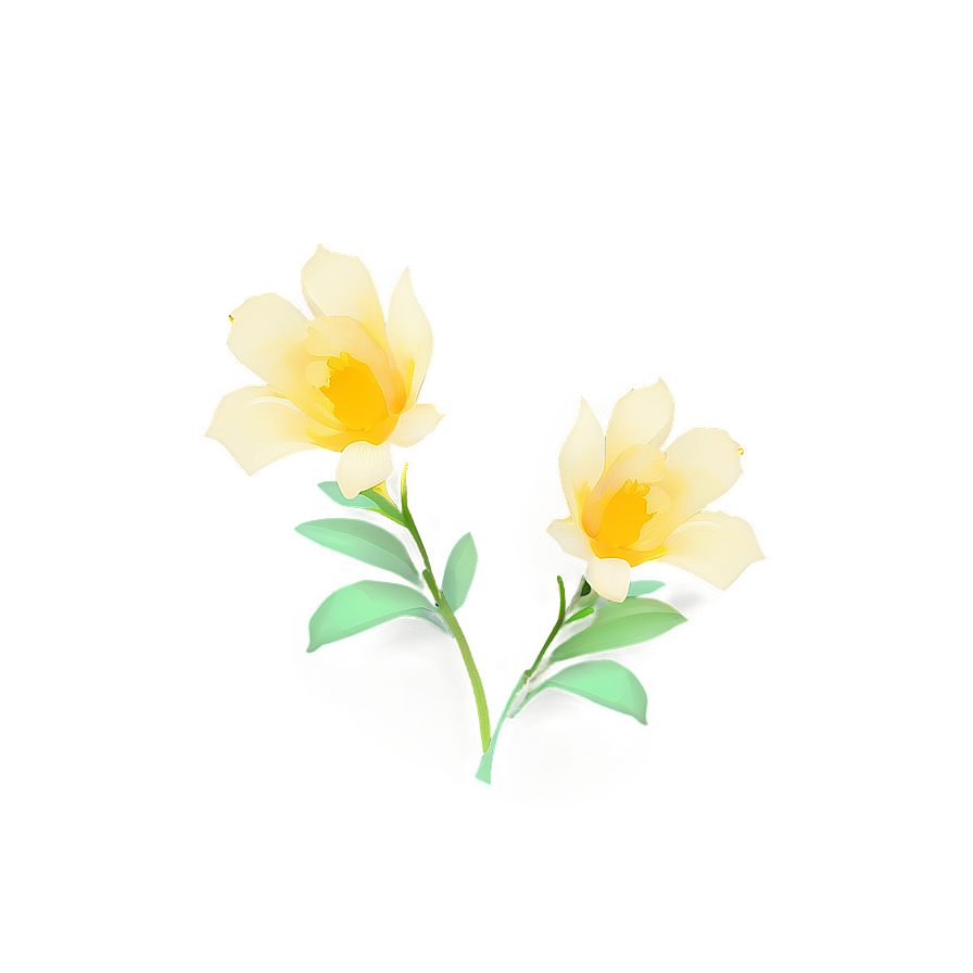 Minimalist Yellow Flowers Png Axu