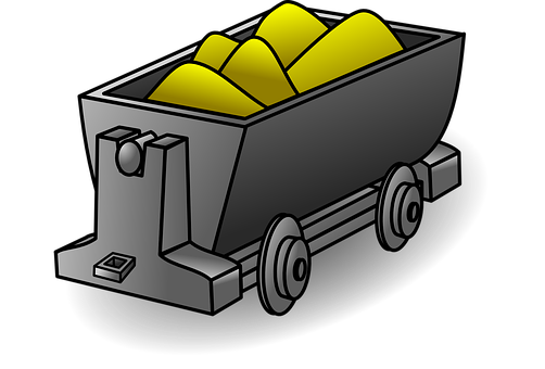 Mining Cart Fullof Gold Illustration