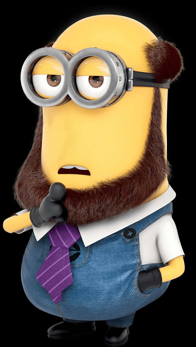 Minion_with_ Brown_ Hair_and_ Tie