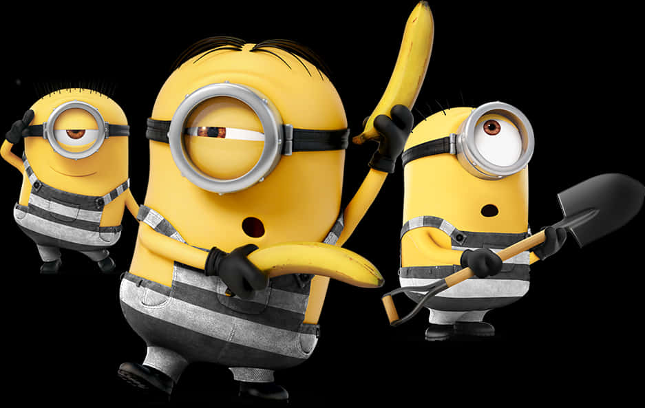 Minions_with_ Banana_and_ Shovel