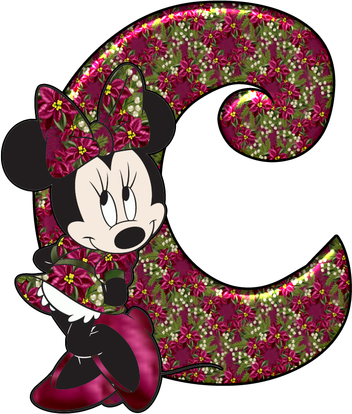 Minnie Mouse Floral Letter C