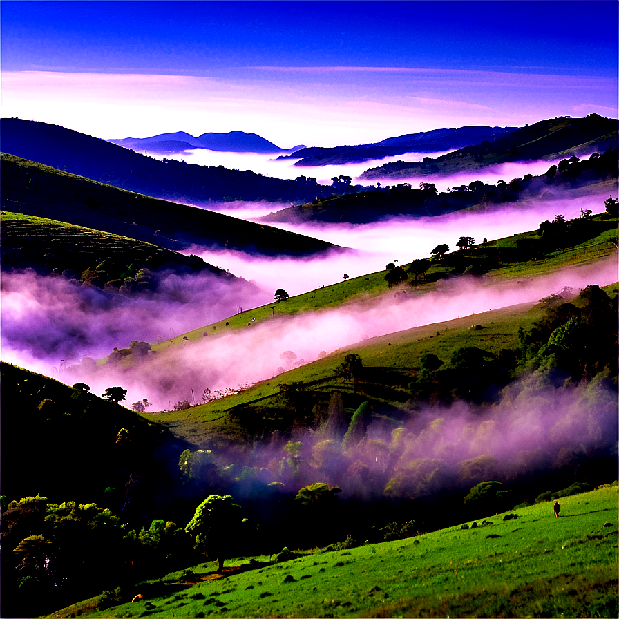 Mist Covered Hills Png Knk68