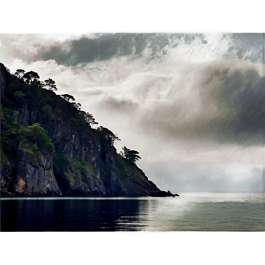 Misty Cliffside View Png Yjx97