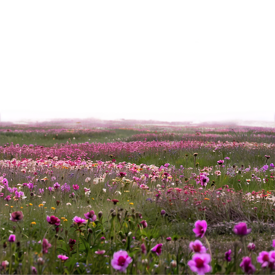 Misty Flower Field Png 81