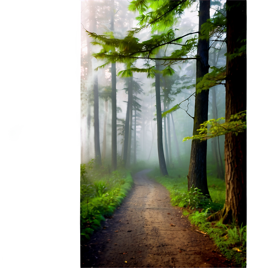 Misty Forest Path Landscape Png Hlg