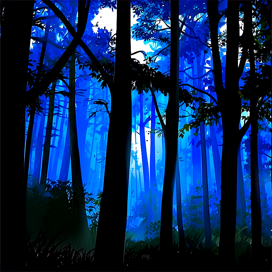 Misty Forest Silhouette Png Exl