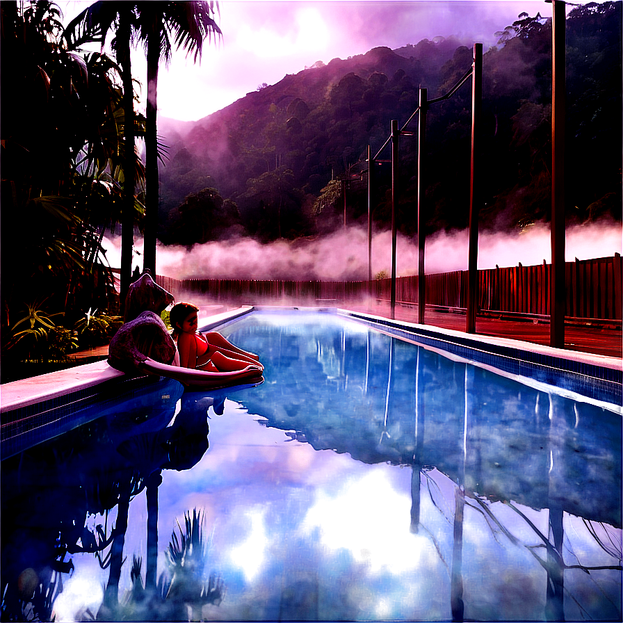 Misty Hot Springs Relaxation Png Hgt