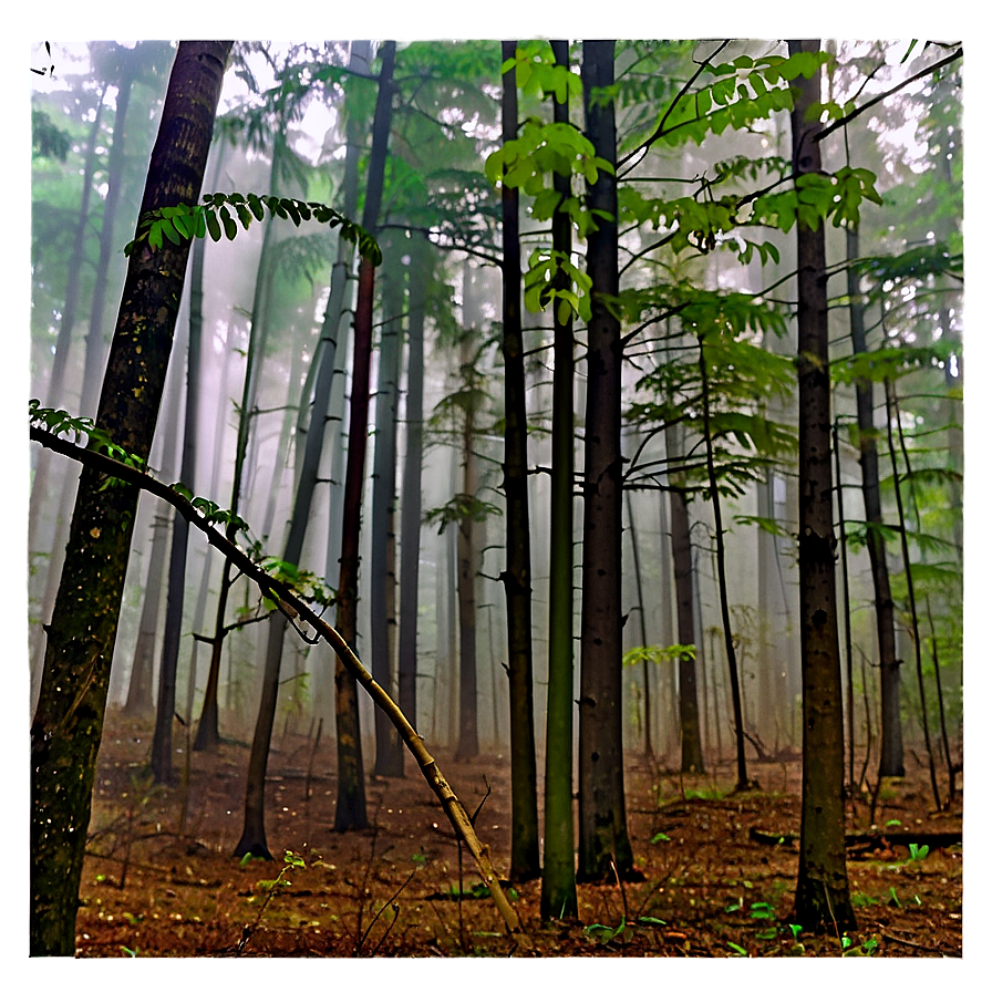 Misty Morning Woods Png Qhe