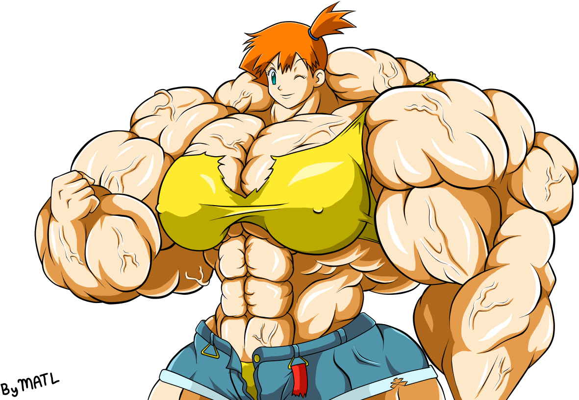 Misty Pokemon Muscular Parody Art