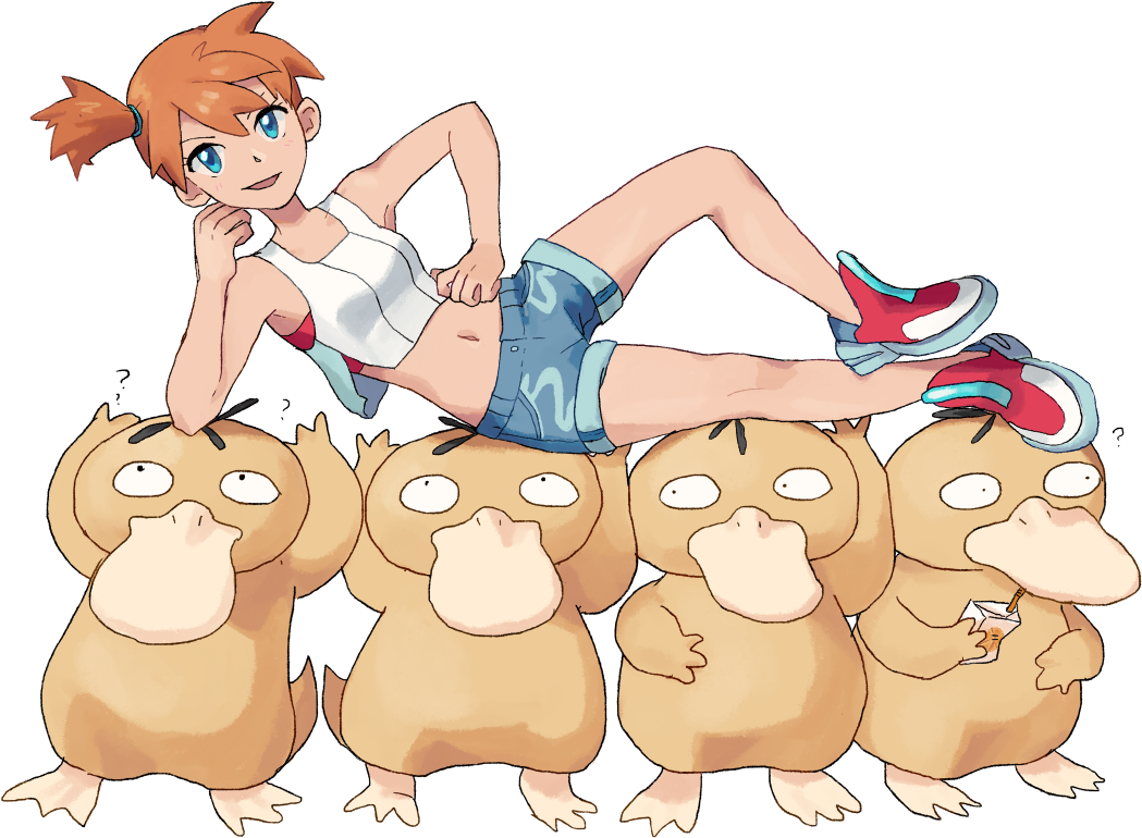 Mistyand Psyduck Teamwork Illustration