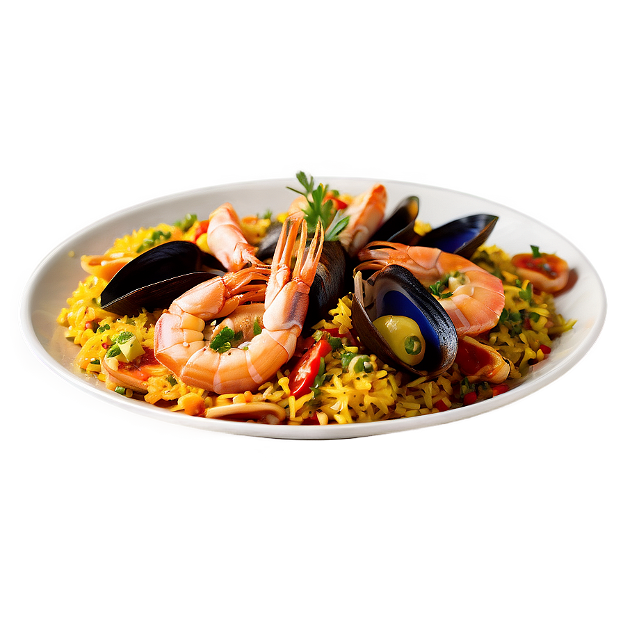 Mixed Paella With Shellfish Png 31