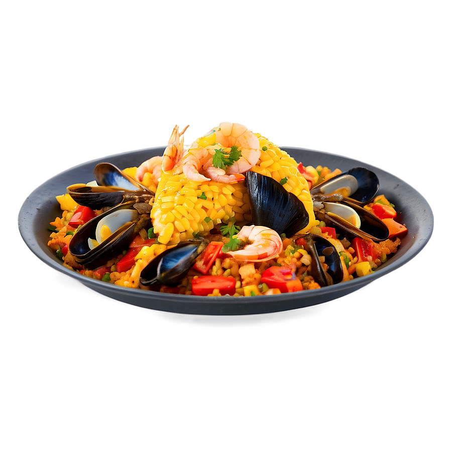 Mixed Paella With Shellfish Png Rwe