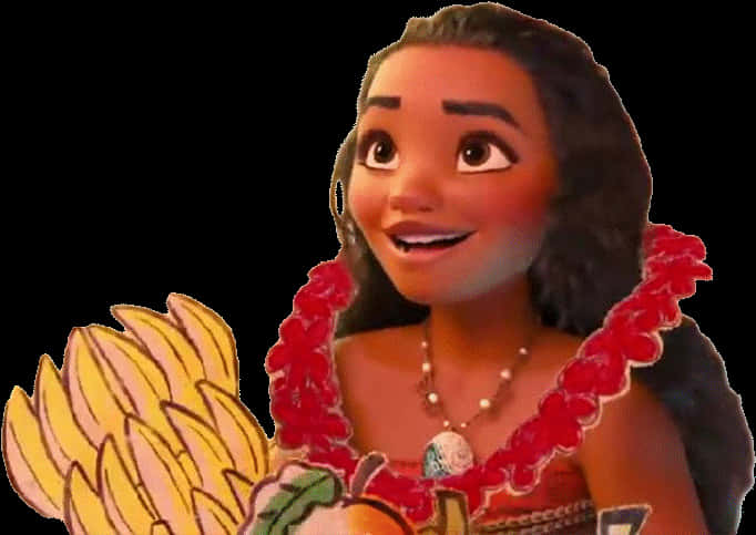 Moana Smiling With Headdress