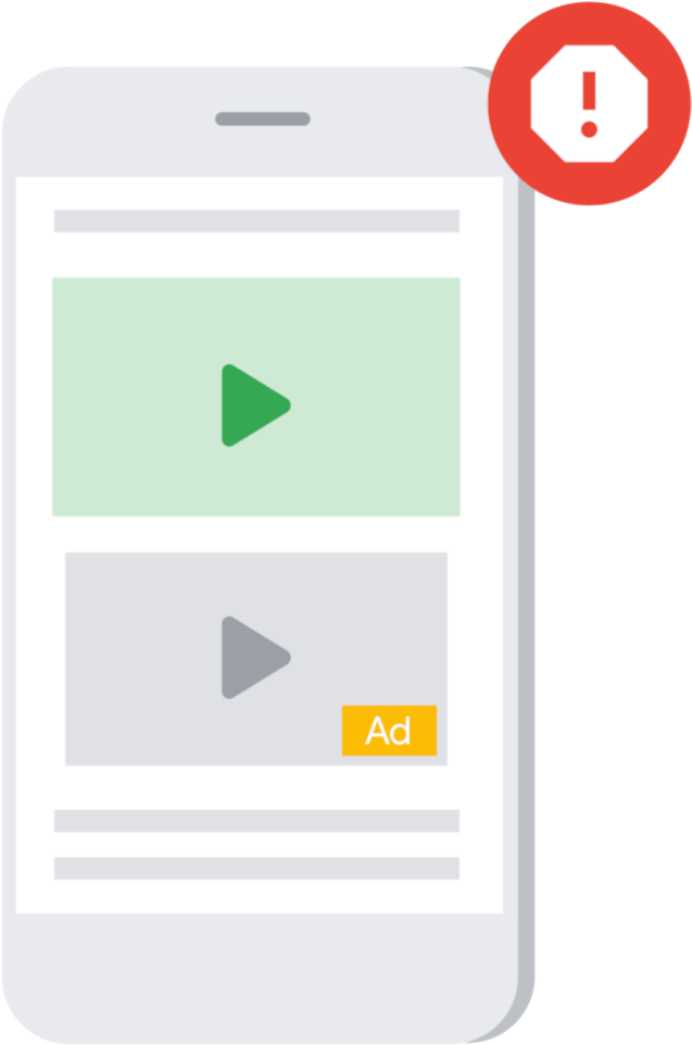 Mobile Ad Warning Icon
