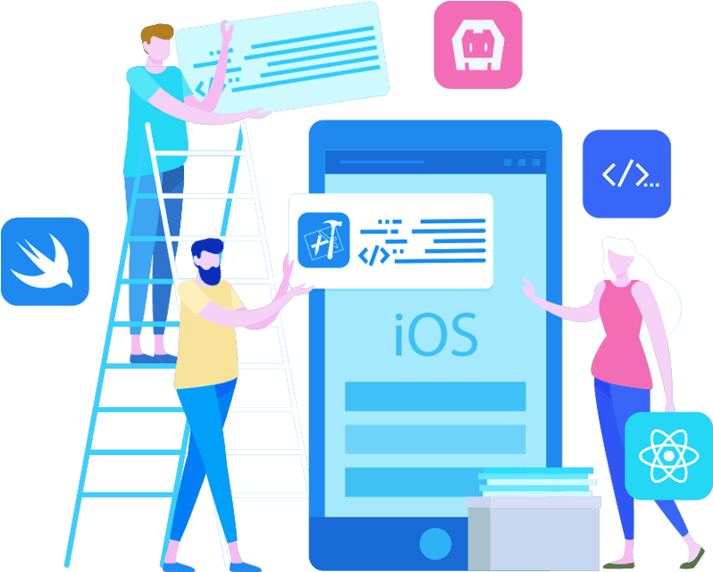 Mobile App Development Team Illustration