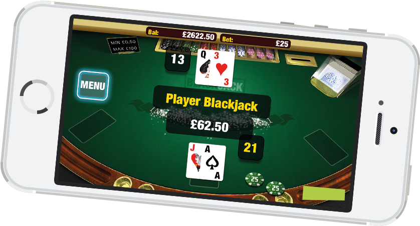 Mobile Blackjack Game Winning Hand