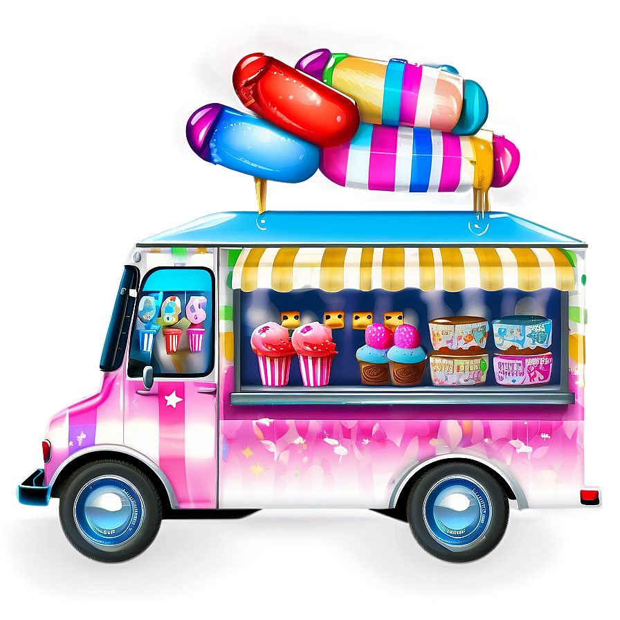 Mobile Ice Cream Shop Truck Png 06122024