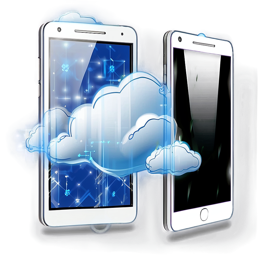 Mobile Phone With Cloud Computing Png Tfc