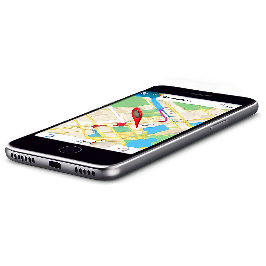 Mobile Phone With Gps Navigation Png Pwp41