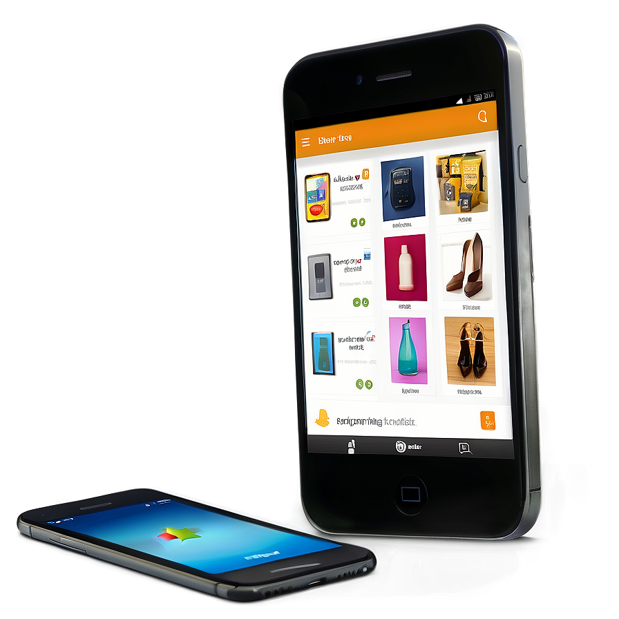 Mobile Phone With Shopping App Png Cqe2