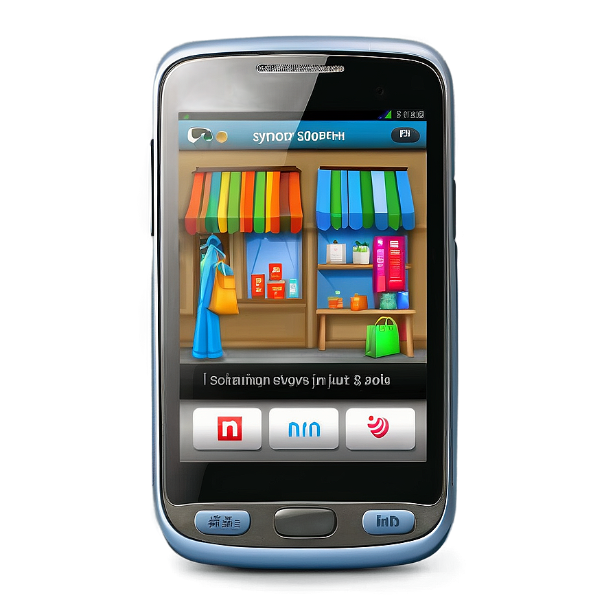 Mobile Phone With Shopping App Png Hvr23