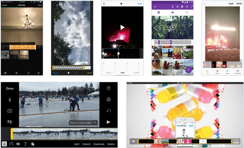 Mobile Video Editing Apps Collage