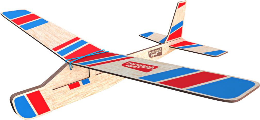 Model Glider Red Blue Stripes