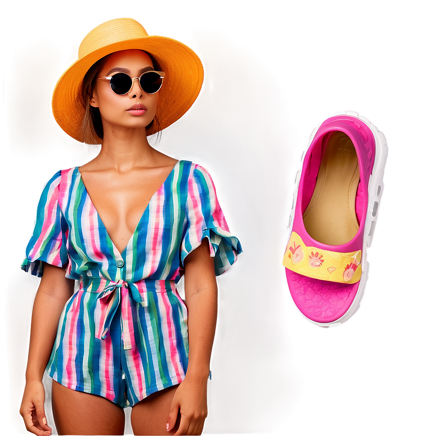 Model In Summer Outfit Png Hnj