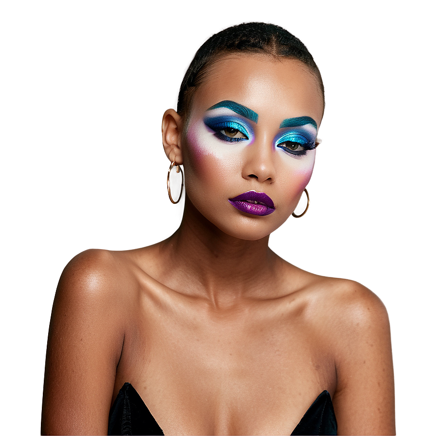 Model With Dramatic Makeup Png Bxm90