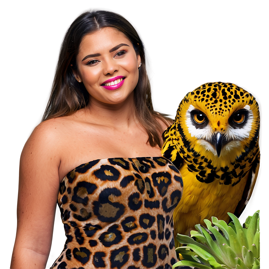 Model With Exotic Animals Png Uxh75