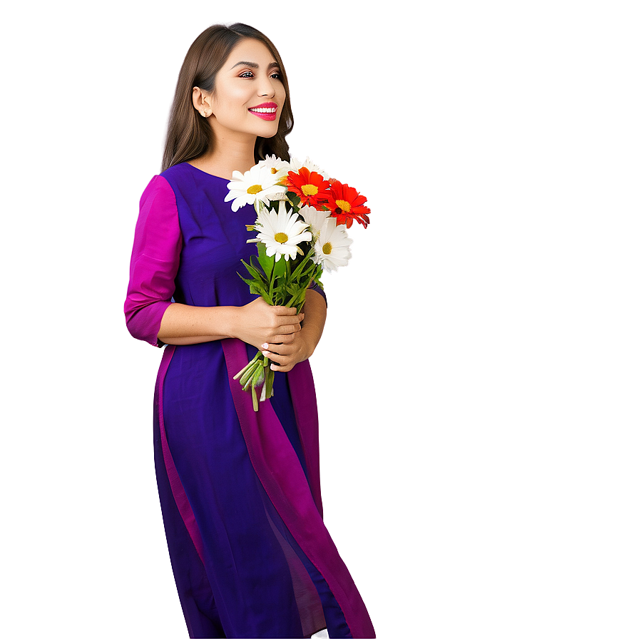 Model With Flowers Png Sid27