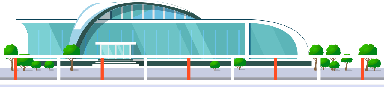 Modern Airport Terminal Exterior Vector