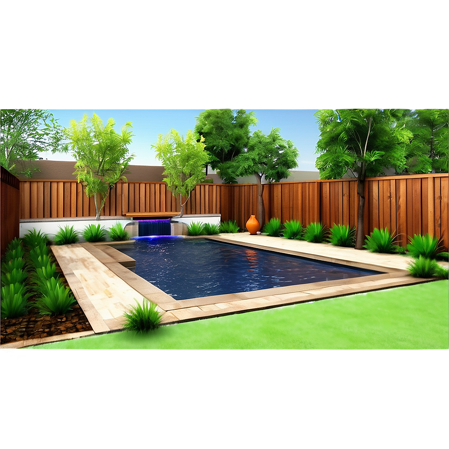 Modern Backyard Design Png 24