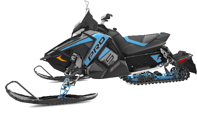 Modern Black Blue Snowmobile