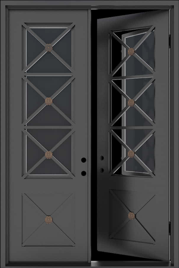 Modern Black Doorwith Geometric Design