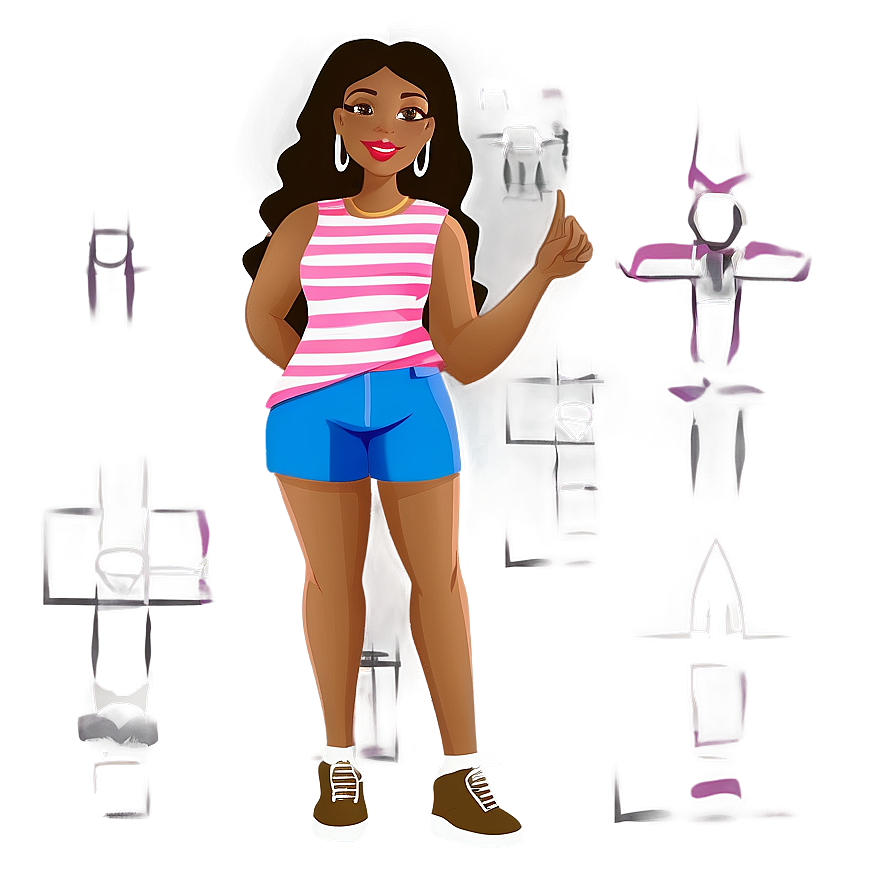 Modern Black Girl Cartoon Png Eiy78