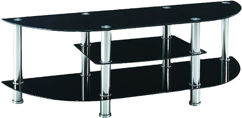 Modern Black Glass T V Stand