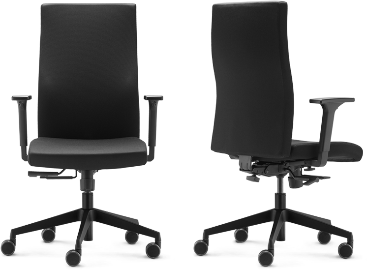 Modern Black Office Chair Two Views