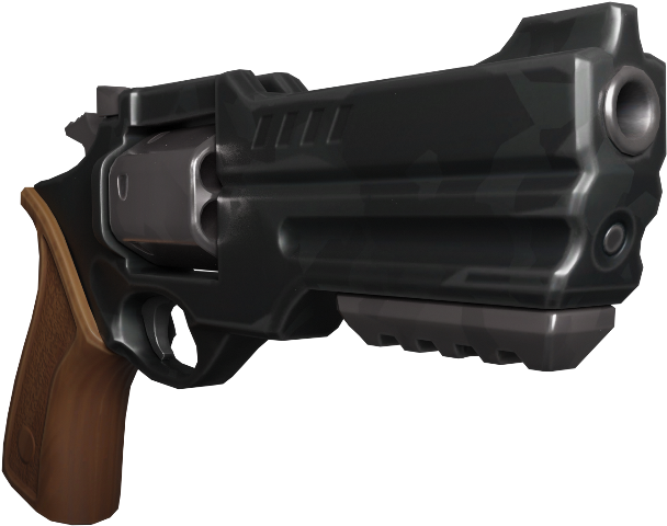 Modern_ Black_ Revolver_with_ Wooden_ Handle