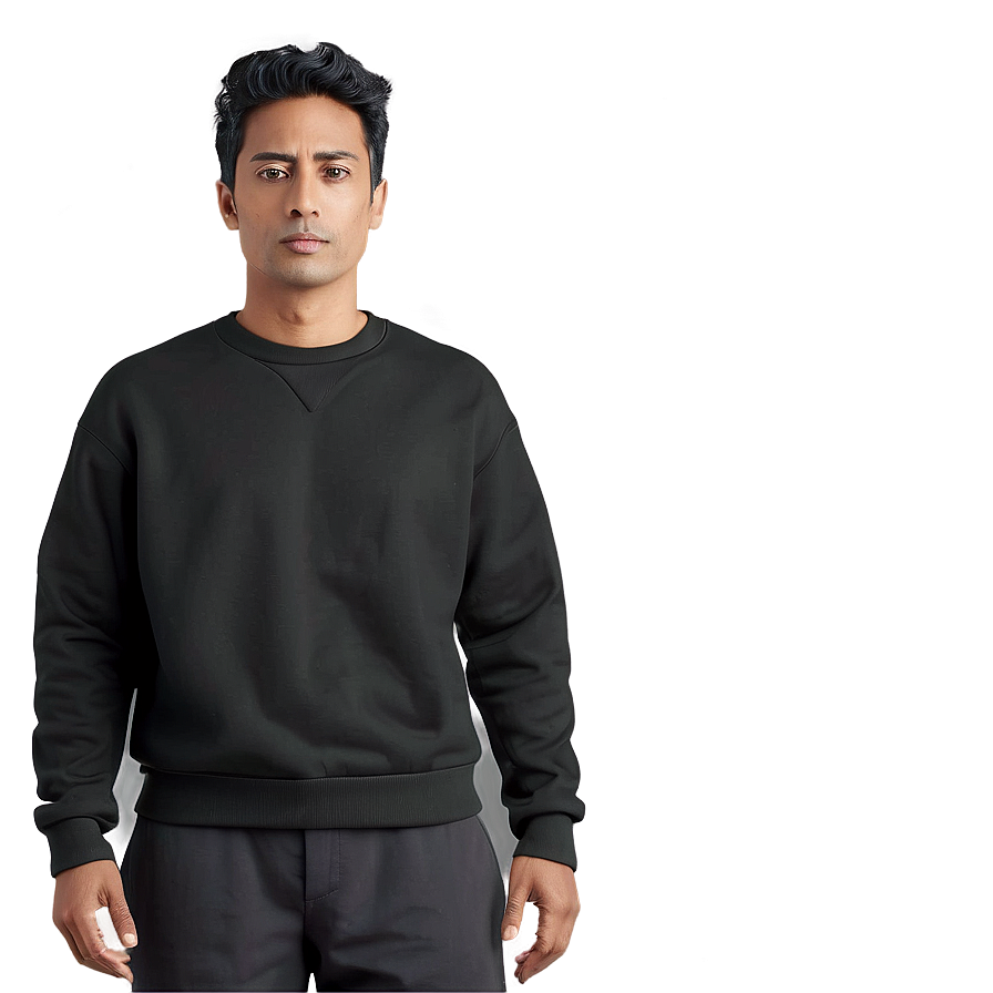 Modern Black Sweatshirt Look Png 42