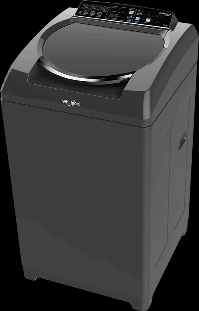 Modern Black Top Load Washing Machine